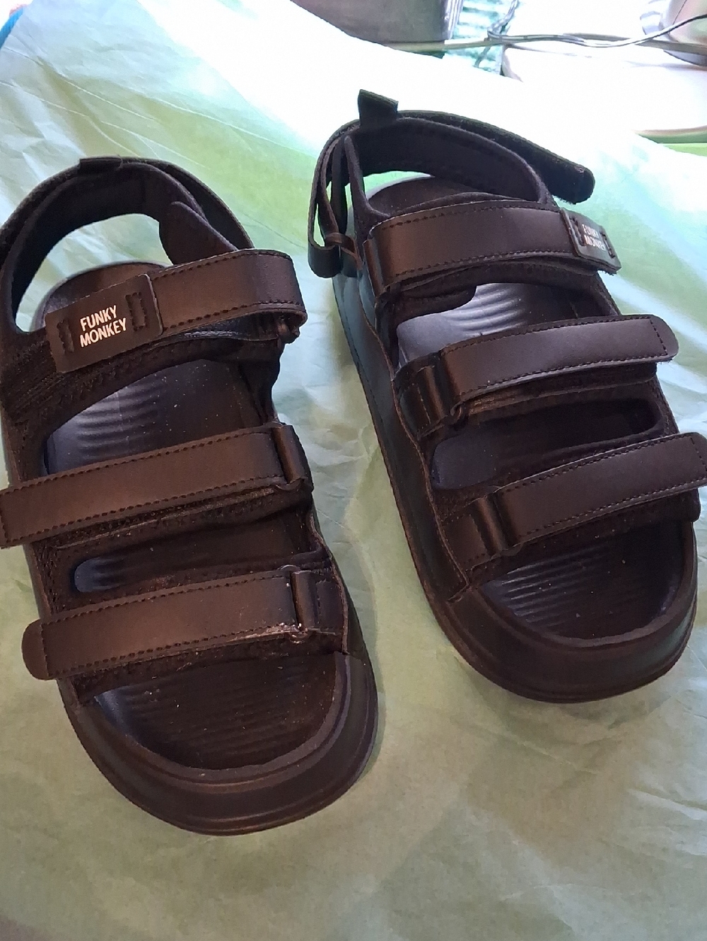 Men’s Black Triple-Strap Sandals By Funky Monkey